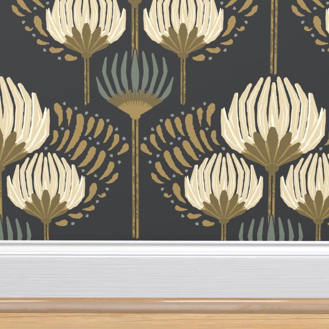 Hollywood Regency Nonpasted Wallpaper 1920 Blossom Floral by Nancy — free download
