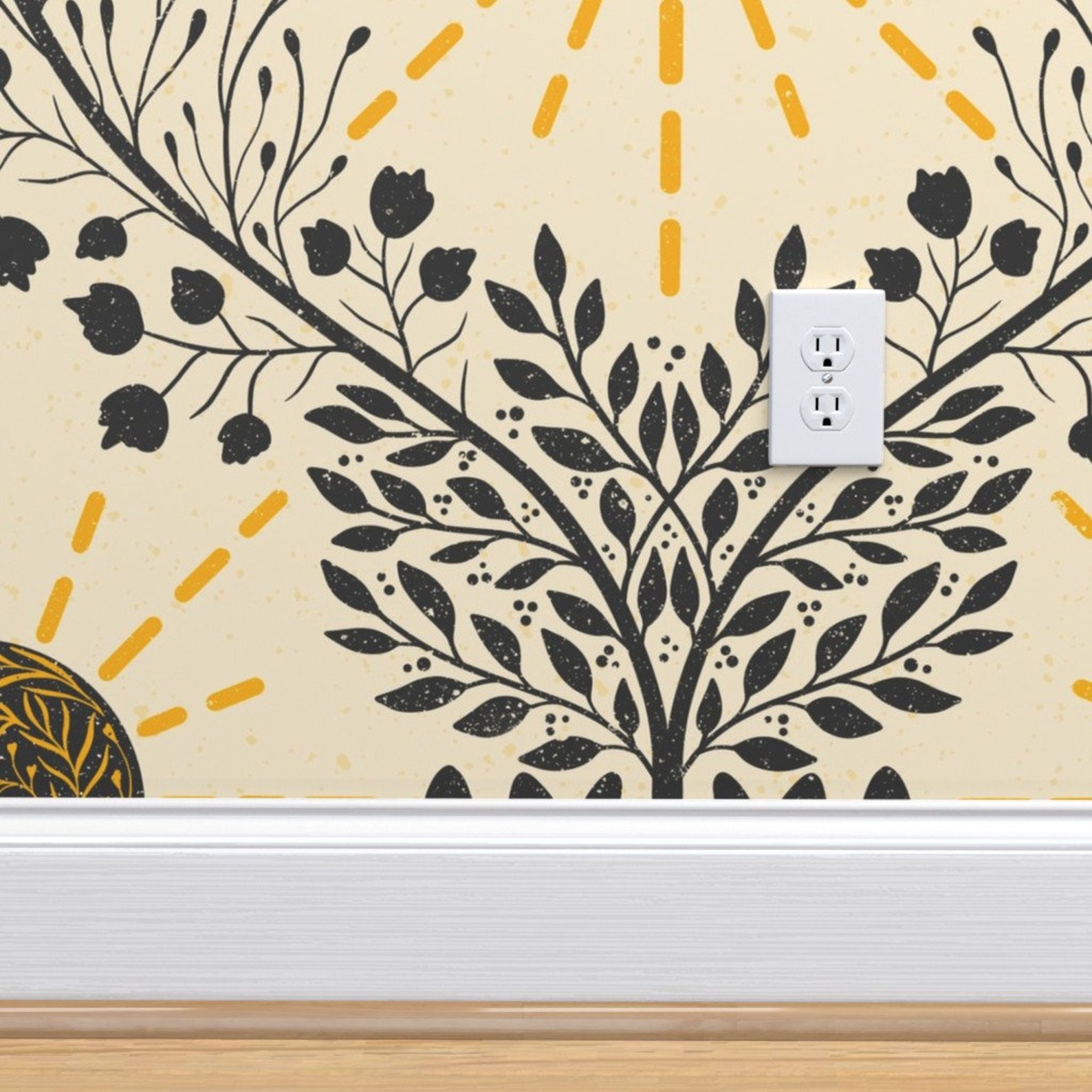 Retro Boho Sun Wallpaper The Sun by denesannadesign Retro | Etsy