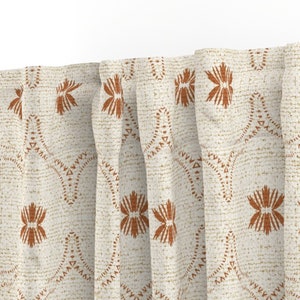 Earthy Boho Curtain Panel - Faux Woven Texture Earth Tone Terra Cotta Rust Neutral Custom Curtain Panel - Earthen Jalla by holli_zollinger - image 3
