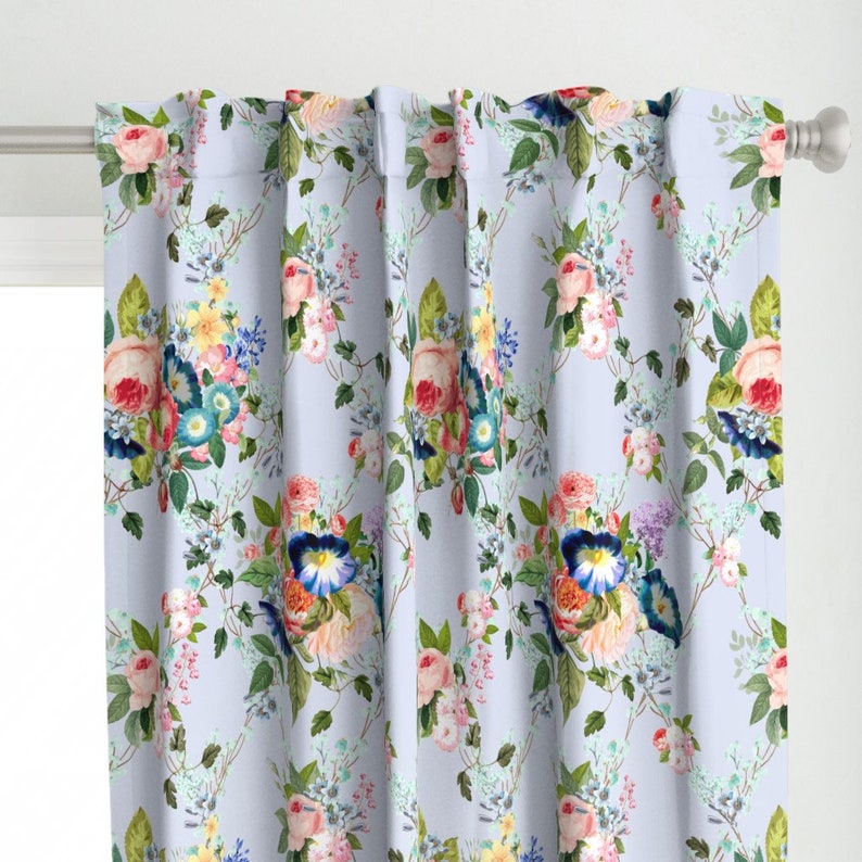English Rose Garden Curtain Panel Chintz by pattern_garden ...