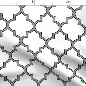Schwarz-Weißes Kissen Marokkanisches Umriss Quatrefoil by | Etsy