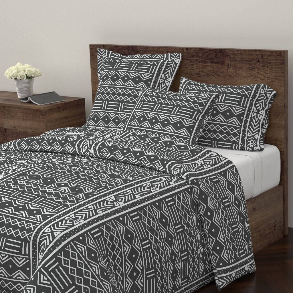 Mud Cloth Duvet Cover Large Charcoal African Mud cloth by Etsy