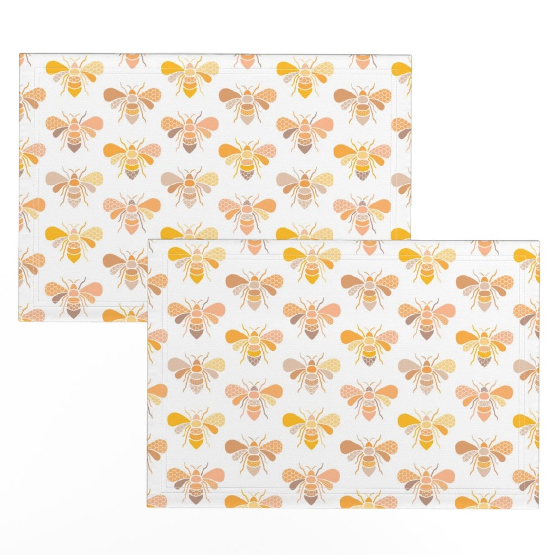 Bumble Placemats set of 2 Bees by Heleenvanbuul Hive Etsy
