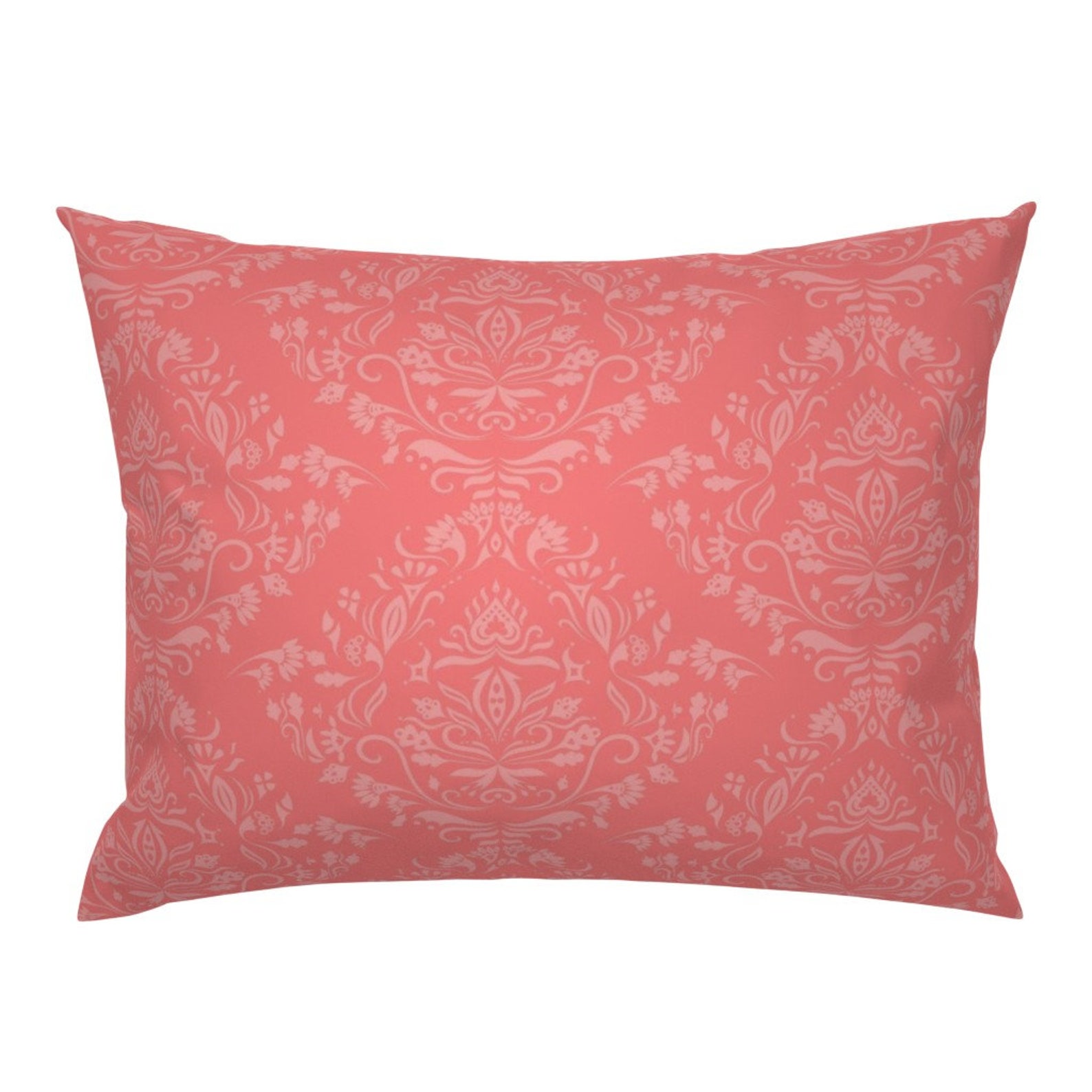 Modern Damask Pillow Sham Damask In Pink by edinburghese Etsy