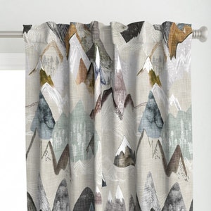 Mountain Adventure Curtain Panel - Call Of The Mountains by nouveau_bohemian - Woodland Outdoors  Custom Curtain Panel by Spoonflower