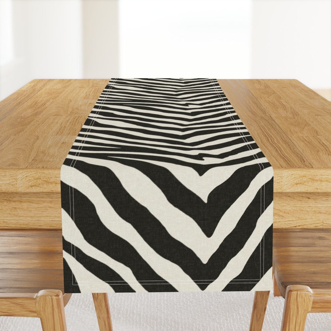 Zebra Table Runner Zebra Black and Tint by Etsy UK