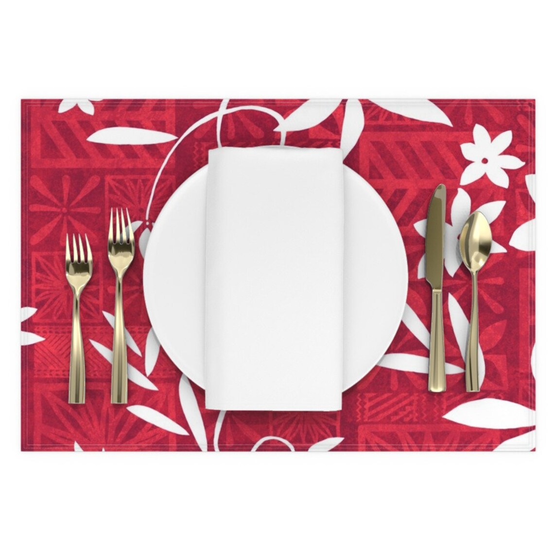 Retro Hawaii Placemats Set of 2 Christmas Tiki by kadyson Etsy