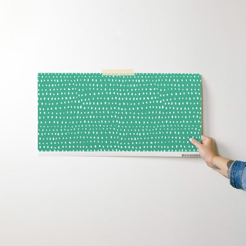 Buy Dots on Green Nonpasted Wallpaper Hand Drawn Dots by Vivdesign