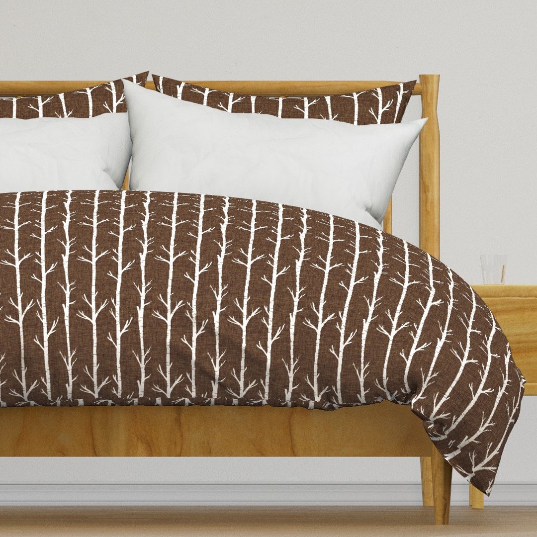Woodland Bedding Coffee Birch by Ivieclothco Coffee Brown Etsy