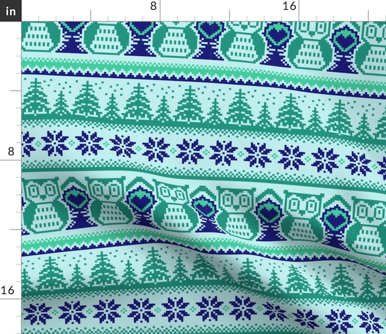 Pixel Forest Cloth Napkins by Spoonflower Set of 2 - In The Woods Blue And Green by diseminger Woodland Winter Dinner Napkins