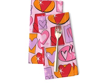 - Lovecore Heart Grid In Pink by yesterdaycollection Pink Retro Holiday Cloth Napkins by Spoonflower Love Grid Dinner Napkins Set of 2 - Lovecore Heart Grid In Pink by yesterdaycollection Pink Retro Holiday Cloth Napkins by Spoonflower Love Grid Dinner Napkins Set of 2