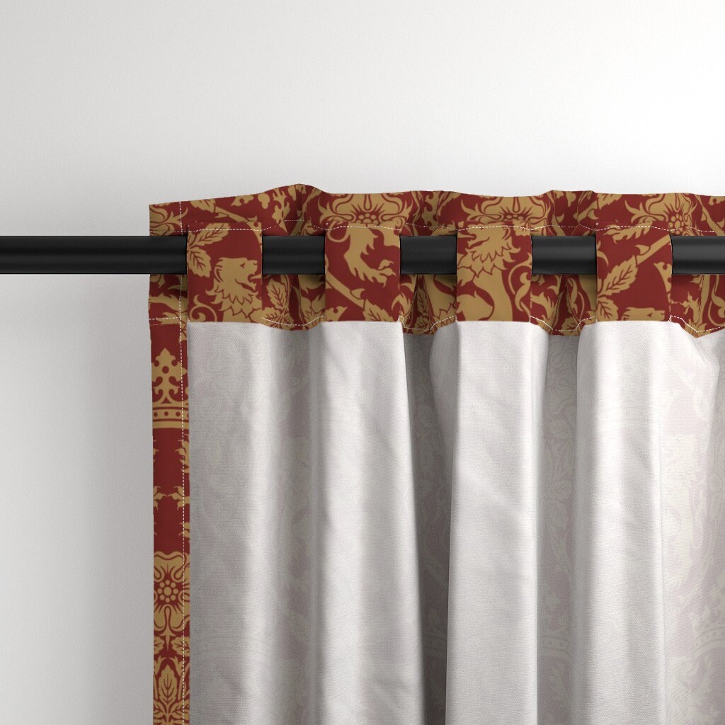 Curtain Renaisance Medieval Lion Curtain Panel - Royal Egal Victorian Gothic Renaissance ...