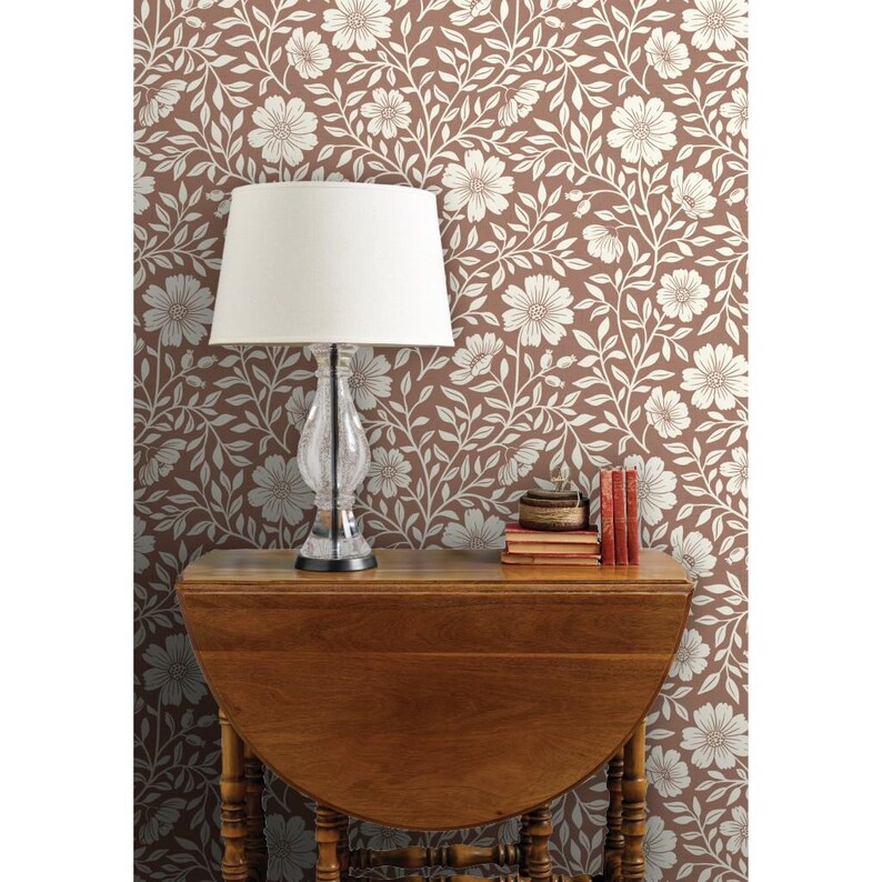 Rustic Farmhouse Non-Pasted Wallpaper Floral Cottagecore Cabincore - Cabincore Floral by little_forest_atelier Wallpaper by Spoonflower image 7