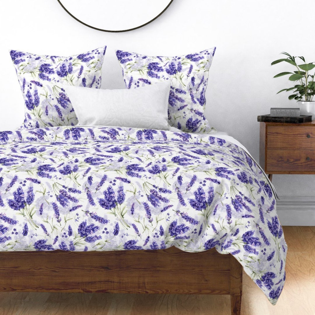 Flowering Herb Duvet Cover Lavender Double Layer by Utart Etsy