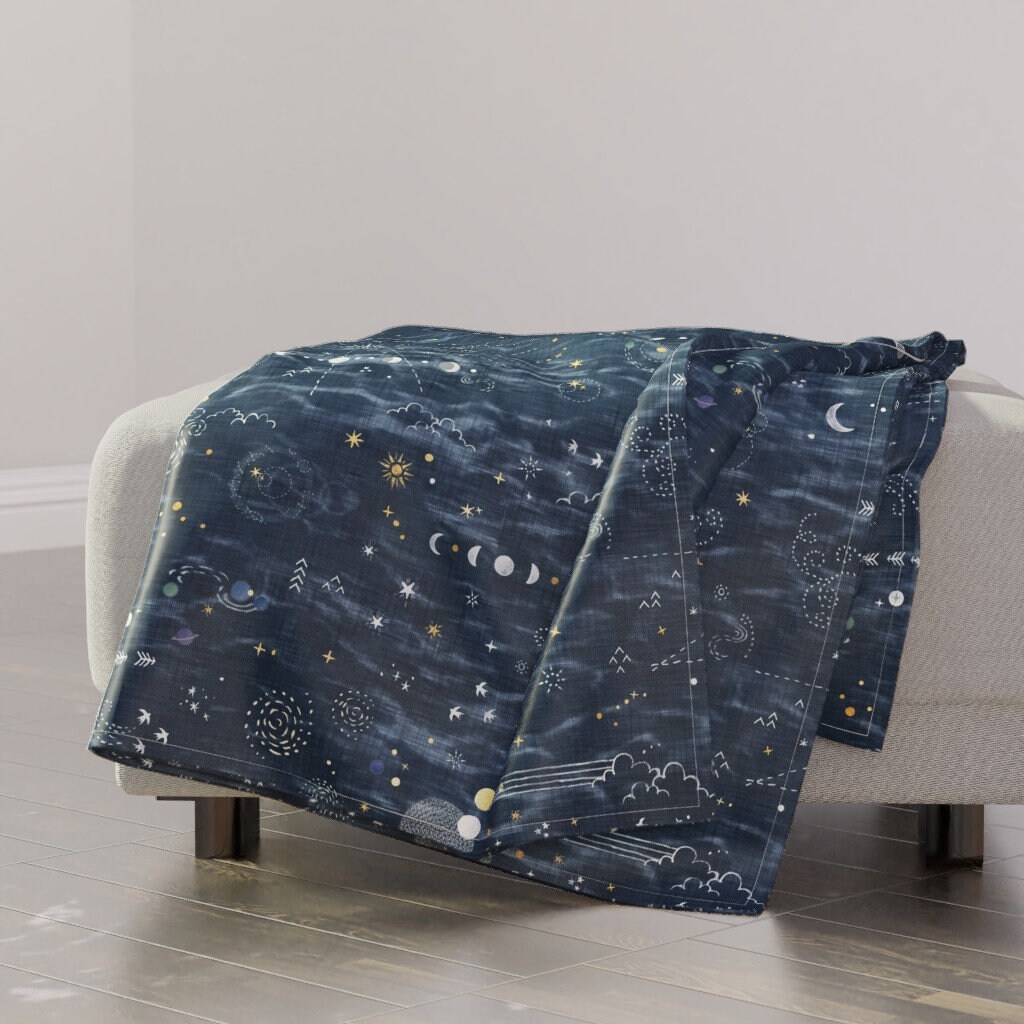Buy Stargazer Throw Blanket Star Gazer on Dark Blue by Online in
