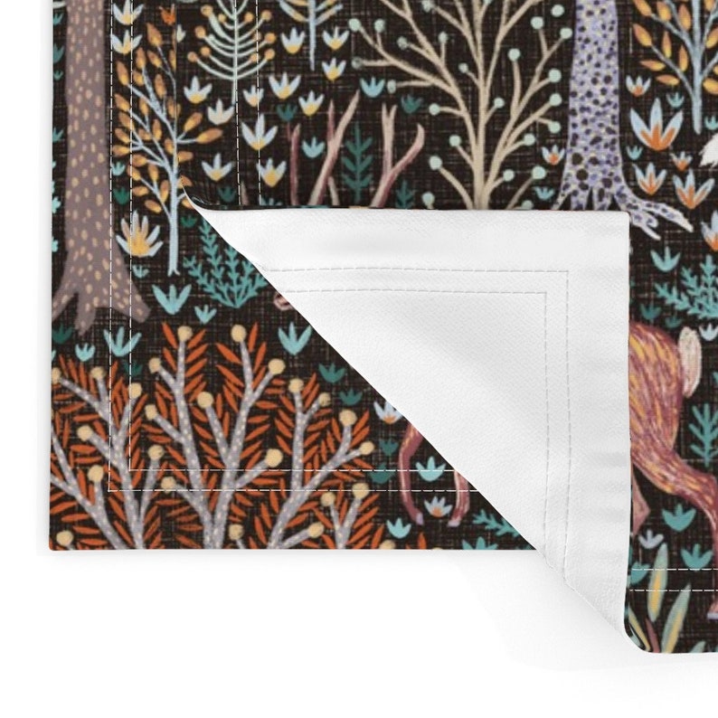 Woodland Placemats Set of 2 Rustic Fall Forest Animals by Etsy