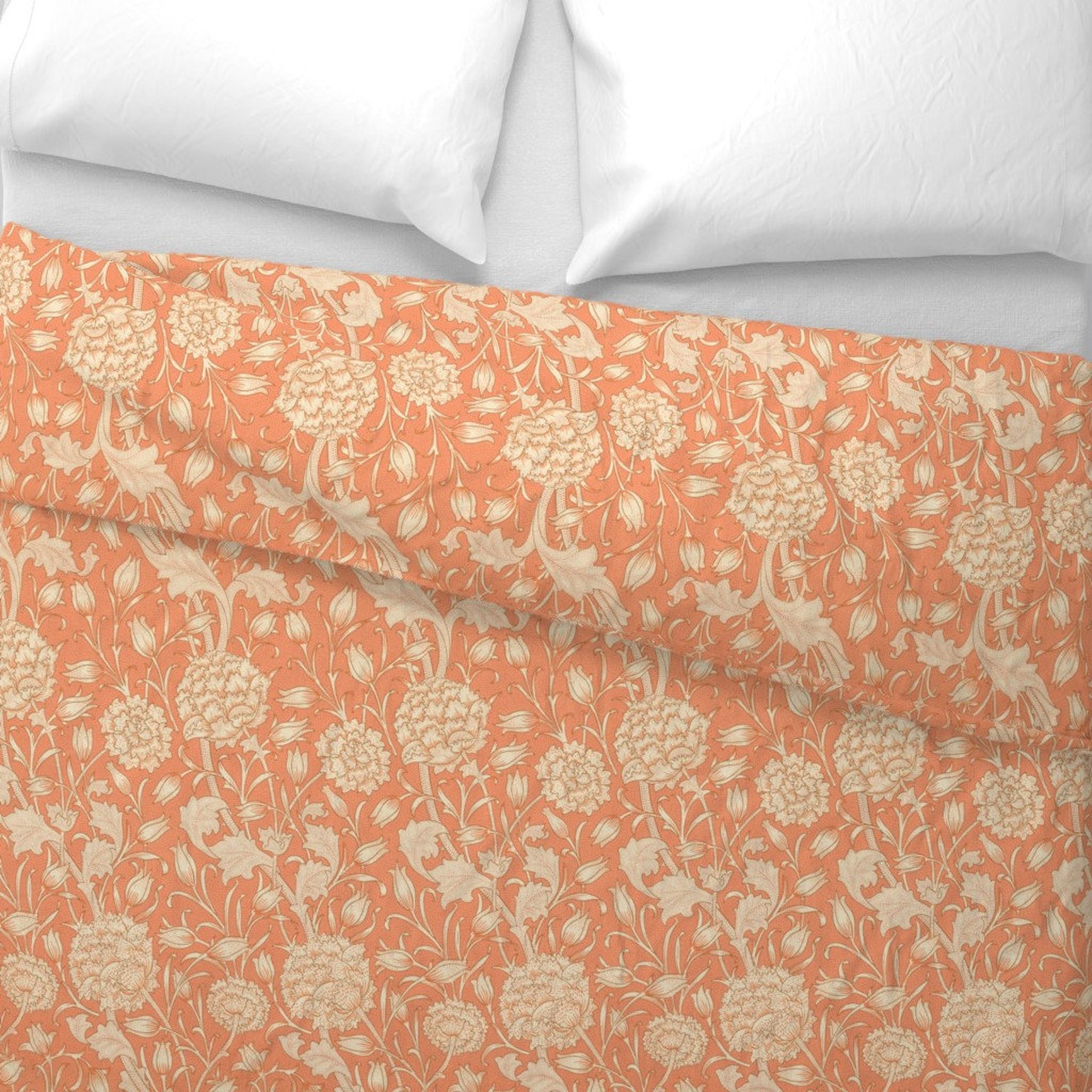 Vintage Style Duvet Cover Morris Wild Tulip Orange by Etsy