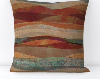 Abstract Landscape Throw Pillow - Sandstone Desert by wren_leyland - Travertine Look  Arizona Decorative Square Throw Pillow by Spoonflower