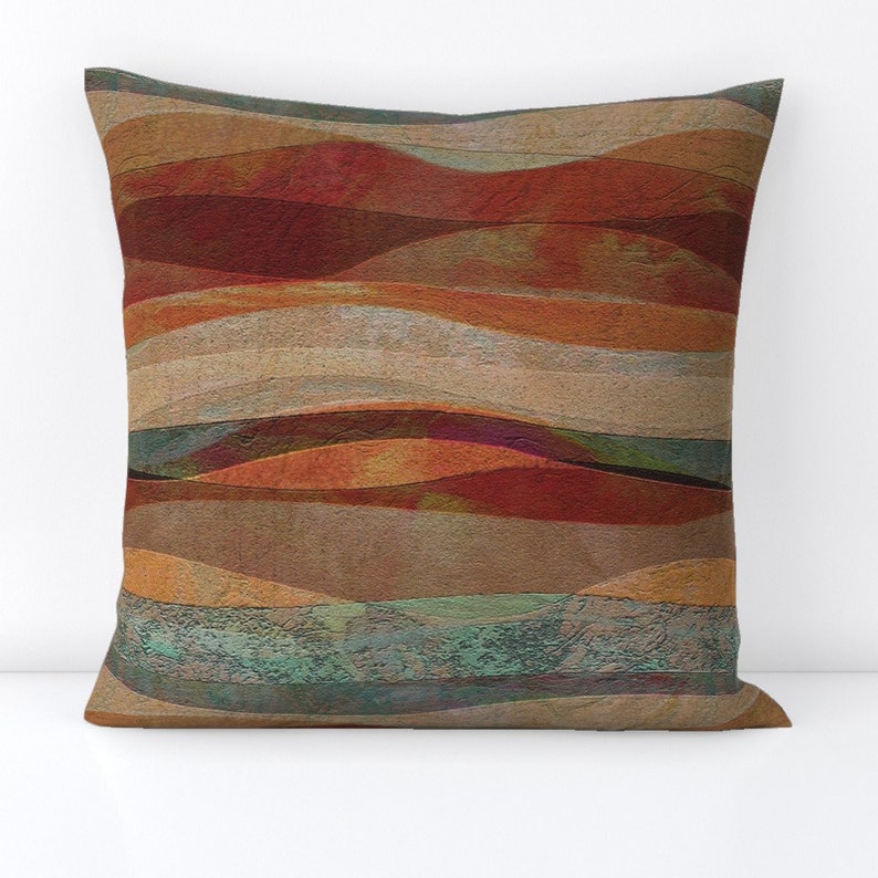 Abstract Landscape Throw Pillow Sandstone Desert by wren_leyland Travertine Look Arizona Decorative Square Throw Pillow by Spoonflower image 1