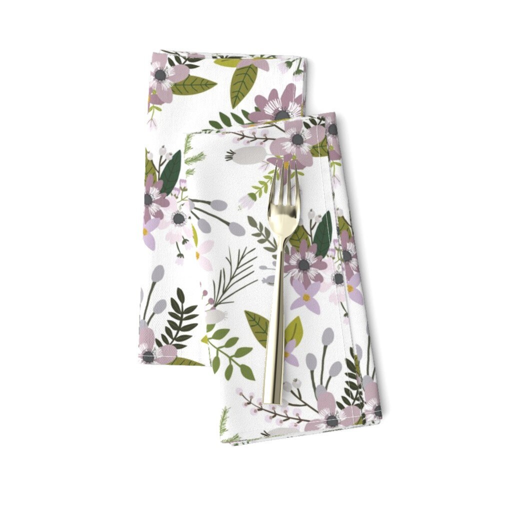 Discover Modern Purple Floral Napkins  - Lavender Sprigs And Blooms - Lavender Flowers Napkins