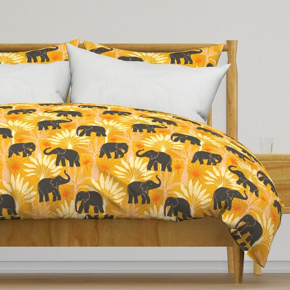 Yellow elephant bedding top