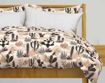 Southwestern beddengoed - Down Home by garabateo - cactussen moderne rustieke landelijke stijl katoensatijn dekbedovertrek OF kussenslopen