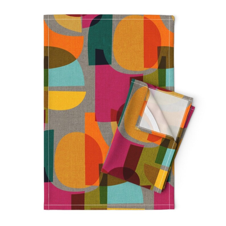 Midcentury Modern Tea Towels set of 2 Mid Century - Etsy