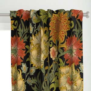 Art Nouveau Curtain Panel - Large Garden by hnldesigns -  Folk Art William Morris Arts And Crafts Custom Curtain Panel by Spoonflower