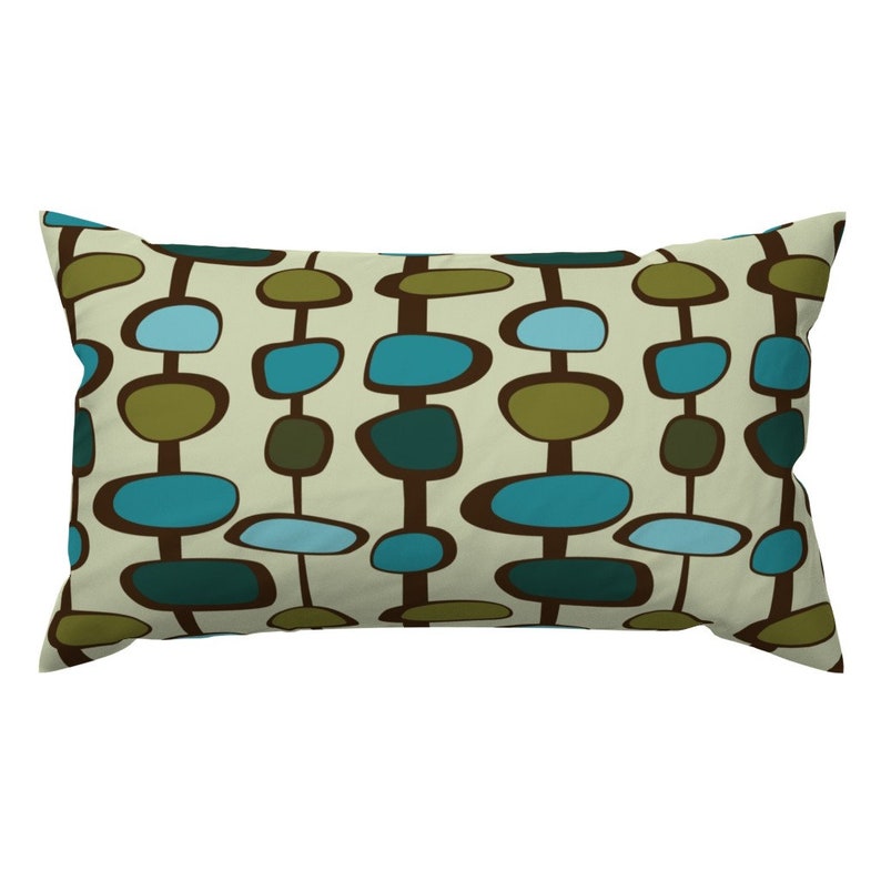 Mid Century Modern Accent Pillow Baubles Teal by Etsy