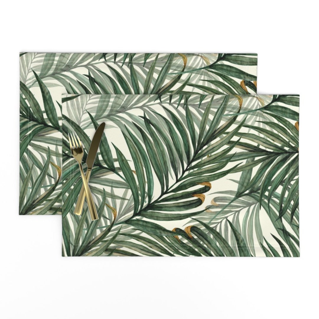 Vintage Style Placemats set of 2 Palm Leaves King Etsy
