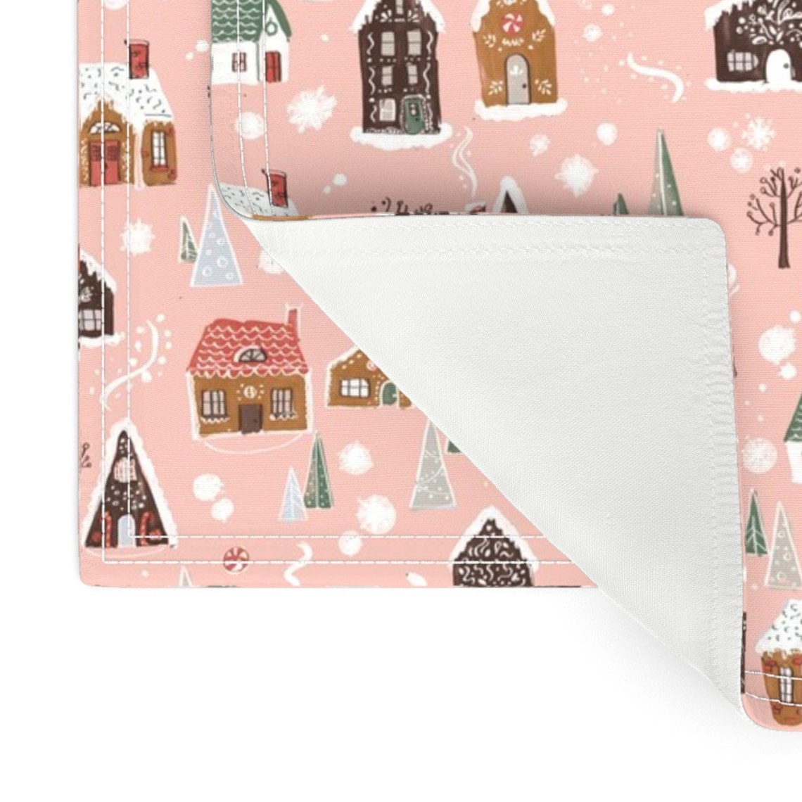 Christmas Placemats Set of 2 Gingerbread Village by Etsy