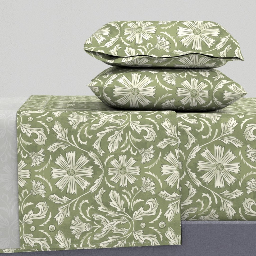 Sage Green Damask Sheets Sage Damask by Jen_owens Large Etsy