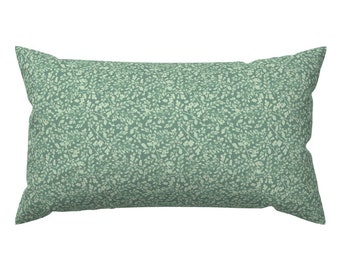 Green Lumbar Pillow -  Nature Fern Fernery Botanical Woodland Ditsy Feed Sack Floral Rectangle Accent Throw Pillow - Fernery  by sherri_bb