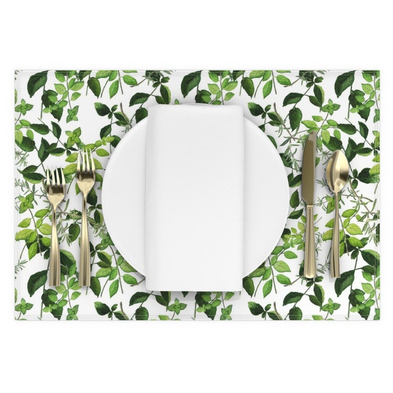 Botanical Garden Placemats set of 2 Herb Garden by Etsy