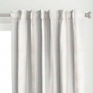 Neutral Stripe Curtain Panel - Bold Ticking Stripe by holli_zollinger - Classic Stripe Earth Tones Custom Curtain Panel by Spoonflower