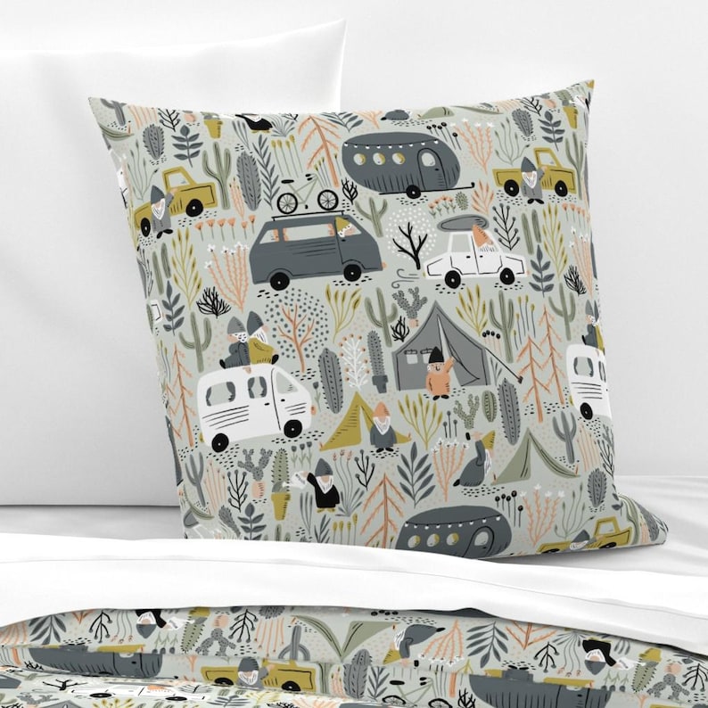 Gnomes Bedding - Gnome Nomads by amy_maccready - Camper Van Desert Camping Folklore Cotton Sateen Duvet Cover OR Pillow Shams by Spoonflower image 3