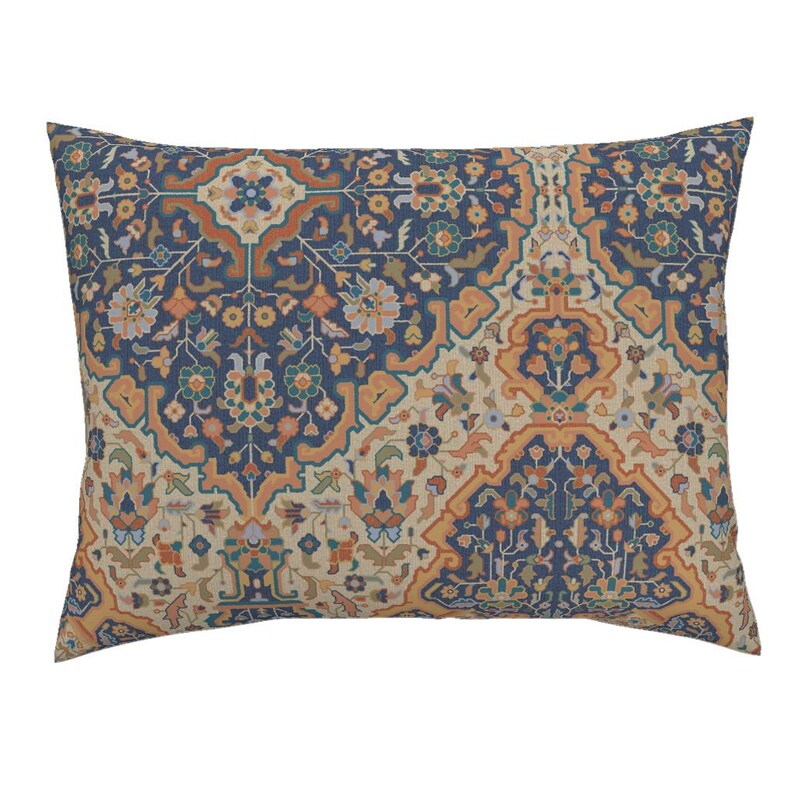 Vintage Damask Islamic Persian Turkish Cotton Sateen Pillow Sham Bedding by Spoonflower Bis 688c by muhlenkott Kilim Pillow Sham