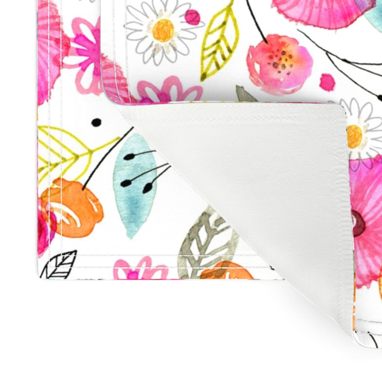 Watercolor Floral Placemats Set of 2 Poppies by Etsy