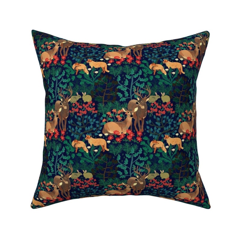 Woodland Animals Throw Pillow Paired up by Susan_polston Etsy
