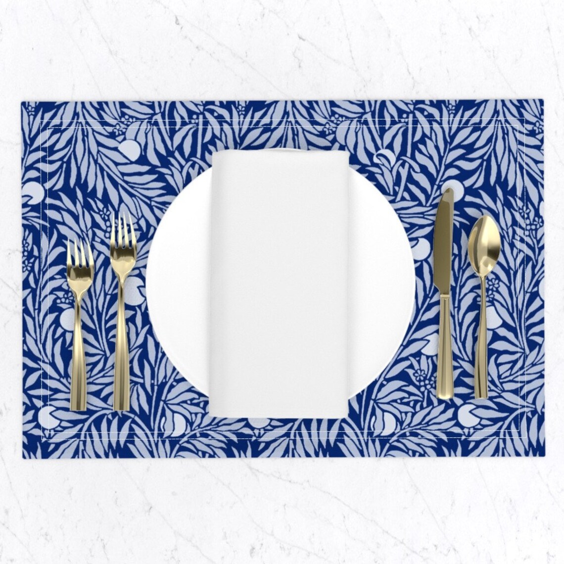 Royal Blue Placemats set of 2 Orange Grove at Night by Etsy