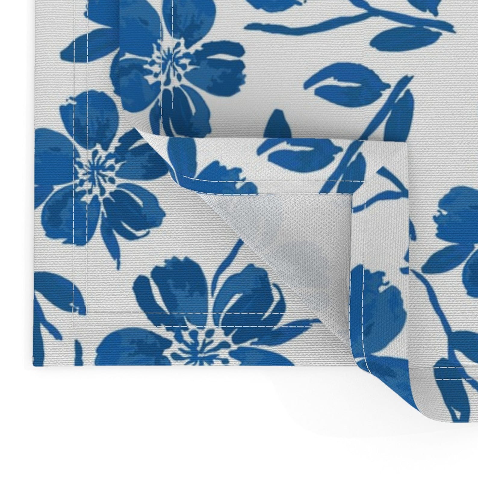 Vibrant Blue Floral Placemats set of 2 Blue Blossoms by Etsy