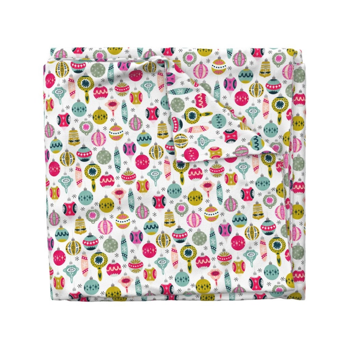 Retro Christmas Duvet Cover Christmas Ornaments by Etsy