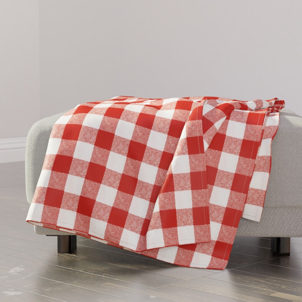 Red Gingham Throw Blanket Buffalo Check Picnic Red by Willowlanetextiles Check Plaid Picnic Red Throw Blanket With Spoonflower Fabric Etsy Canada