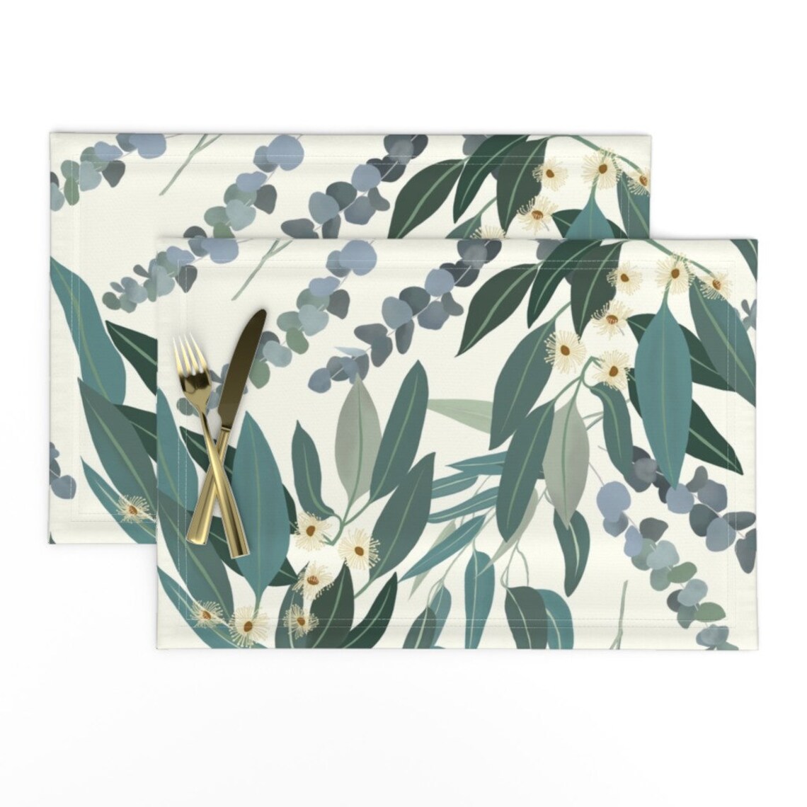Muted Sage Green Placemats set of 2 Eucalyptus Light by Etsy
