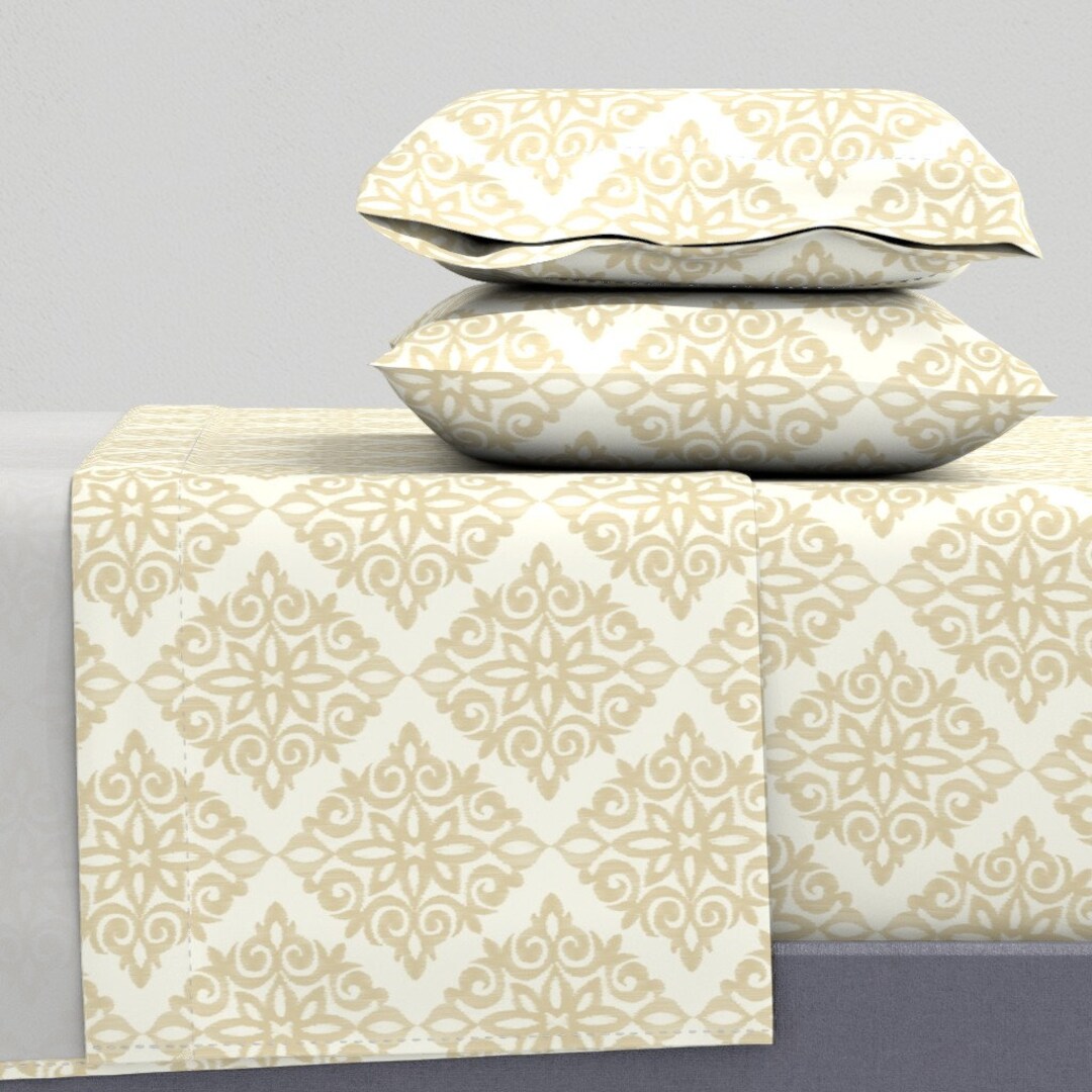 Modern Damask Sheets Modern Damask in Gold and Cream by Etsy