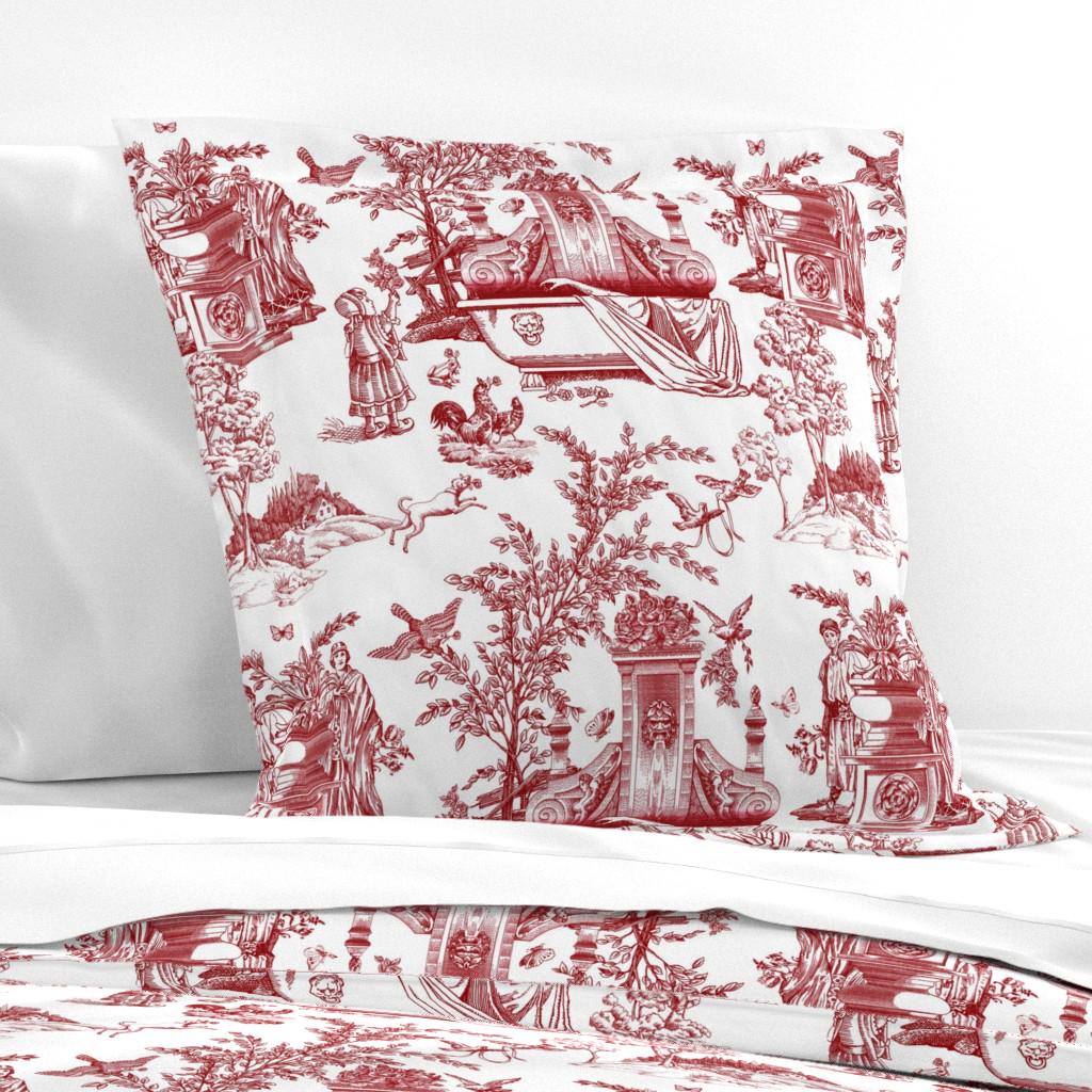 Romantic Victorian Bedding - Whimsical Red Toile by Romantic Victorian Bedding - Whimsical Red Toile by