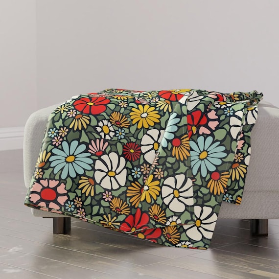 花モチーフレトロブランケット ふんわりあったか｜レトロでかわいいお花モチーフのブランケット