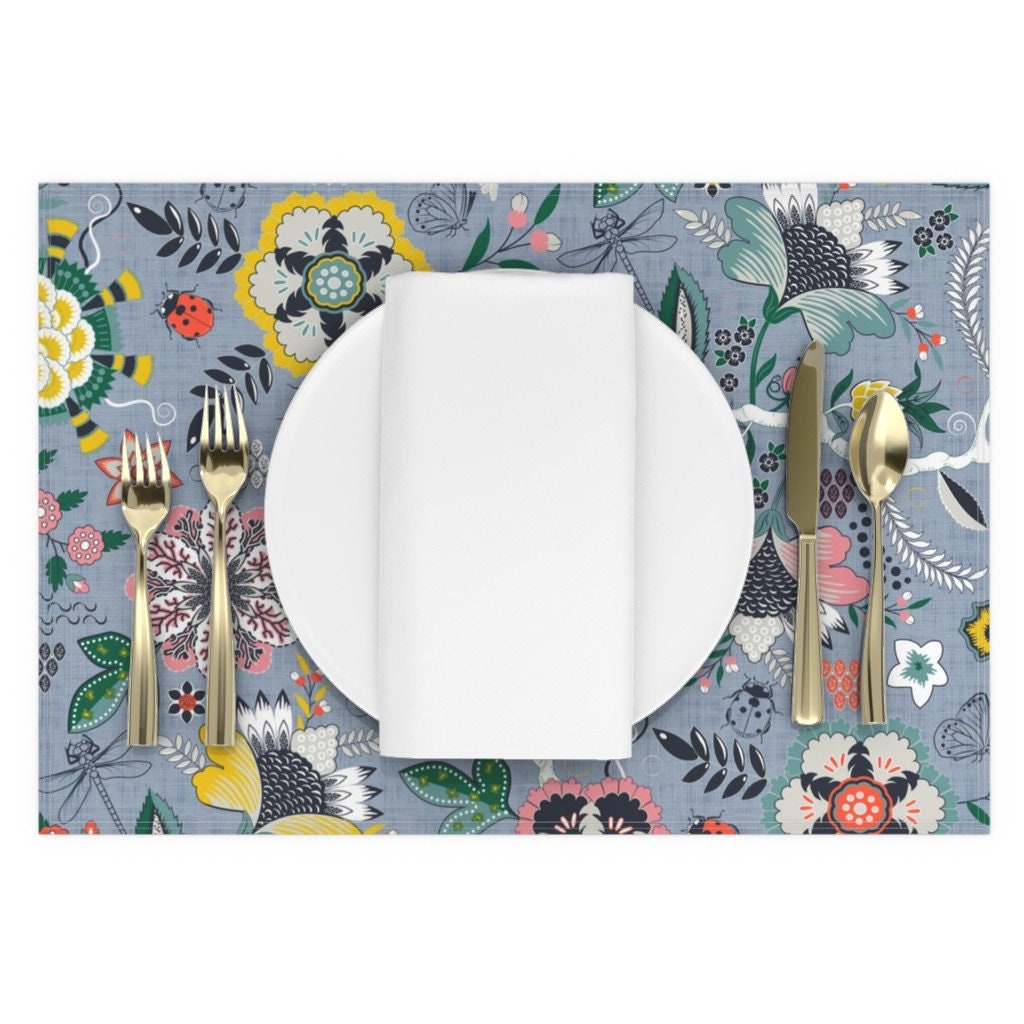 Ornate Chintz Placemats Set of 2 Boho Chintz by vannina Etsy