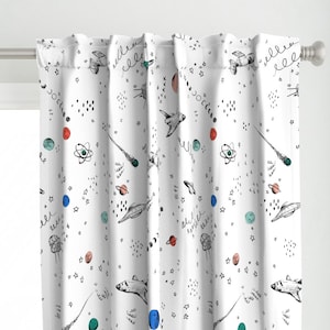 Outer Space Curtain Panel - Space Out_light_jumbo by pattern_state - Space Travel Planet Interstellar Custom Curtain Panel by Spoonflower