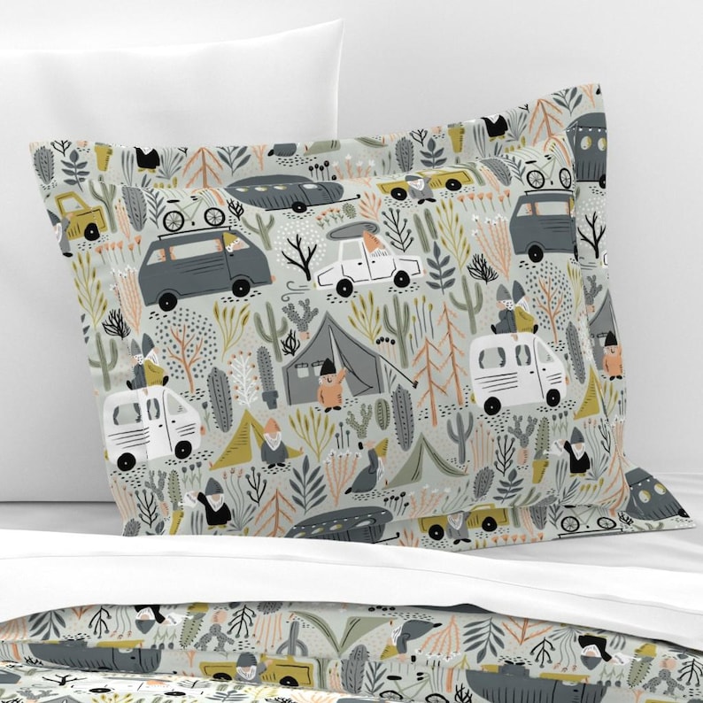 Gnomes Bedding - Gnome Nomads by amy_maccready - Camper Van Desert Camping Folklore Cotton Sateen Duvet Cover OR Pillow Shams by Spoonflower image 7